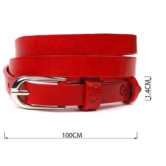 Яркий женский ремень из натуральной кожи Grande Pelle 21439 Красный Киев