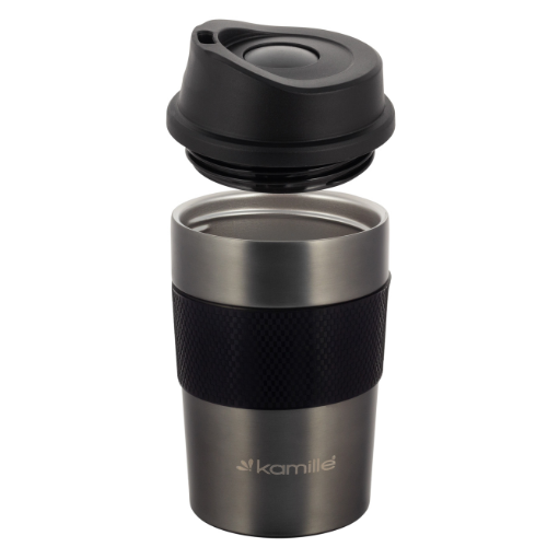 Термочашка 360мл з TPR вставкою нержавіюча сталь графіт KAMILLE 2150 Житомир - фото 9