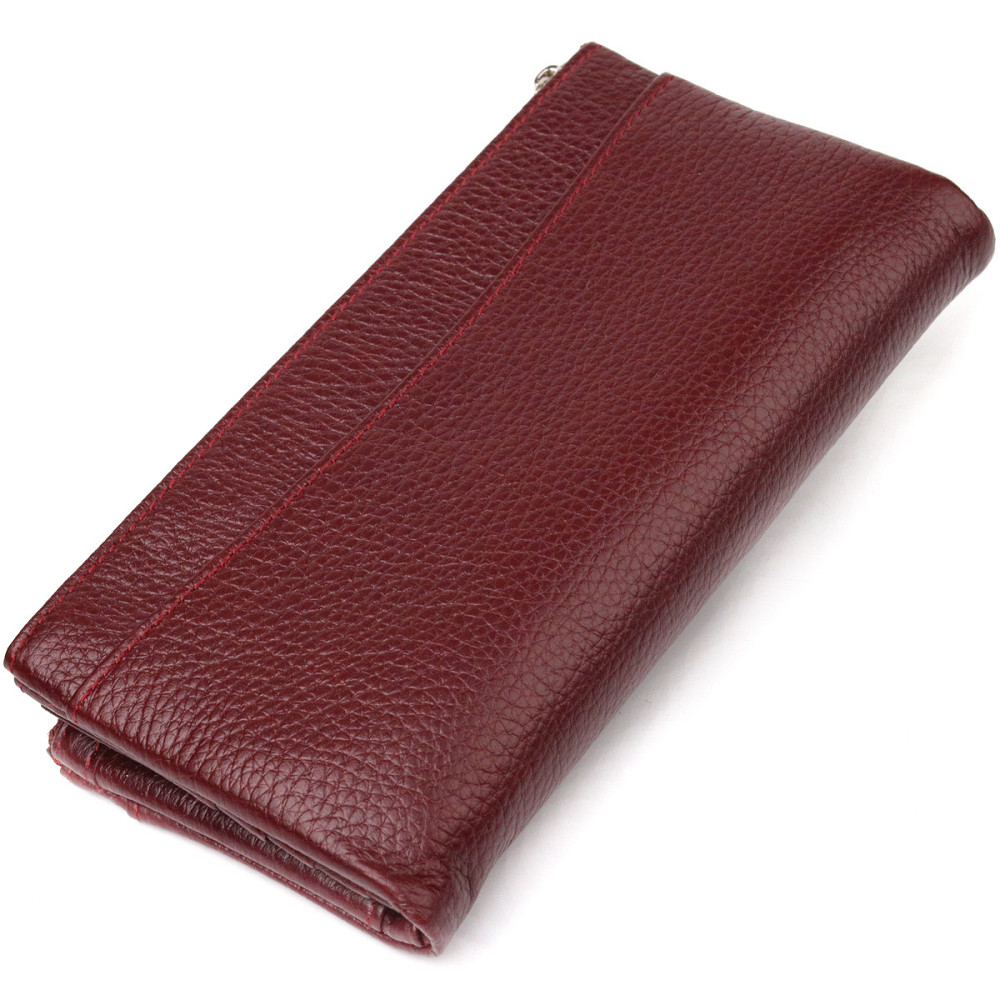 Красивый кошелек из натуральной зернистой кожи Бордовый (CANPELLINI) Киев - изображение 6