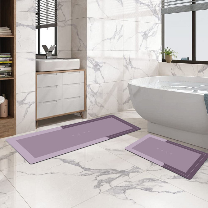 Набор диатомитовых ковриков для ванной и кухни Aquarius 50х80 см/50х120 см Кофе Киев - изображение 1