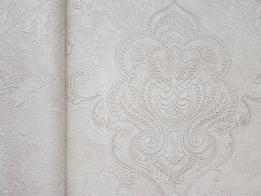 Обои винил на флизелине горячего тиснения DU&KA King1.06х10 вензеля глянцевые текстурные молочные бежевые Киев - изображение 2