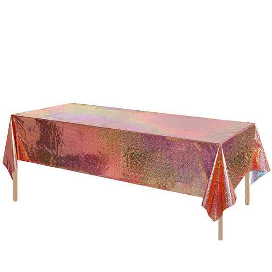 Скатерть клеенка из фольги с голограммой 270 на 100 см розовое золото Киев
