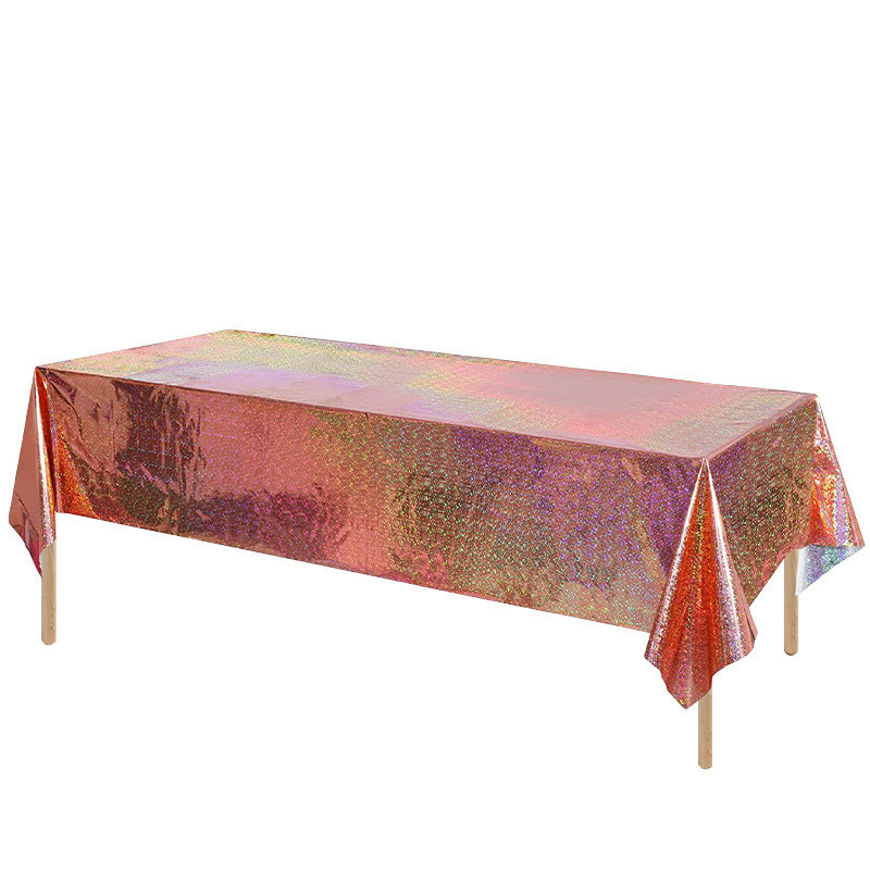 Скатерть клеенка из фольги с голограммой 270 на 100 см розовое золото Киев - изображение 2