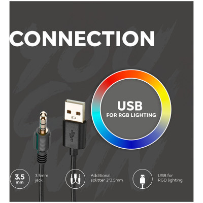 Наушники Canyon GH-6 Shadder Gaming 3.5 мм RGB Black (CND-SGHS6B) Винница - изображение 9