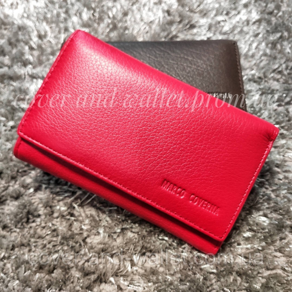 Червоний жіночий гаманець середнього розміру на магнітах Marco Coverna MC 1418 Київ - фото 1