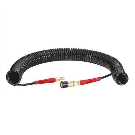 Шланг BLACK M-Flex 5,5×8 мм, 15 м, спиральный полиуретановый, с поворотным шарниром, латунными быстроразъемными соединениями, STORM Киев