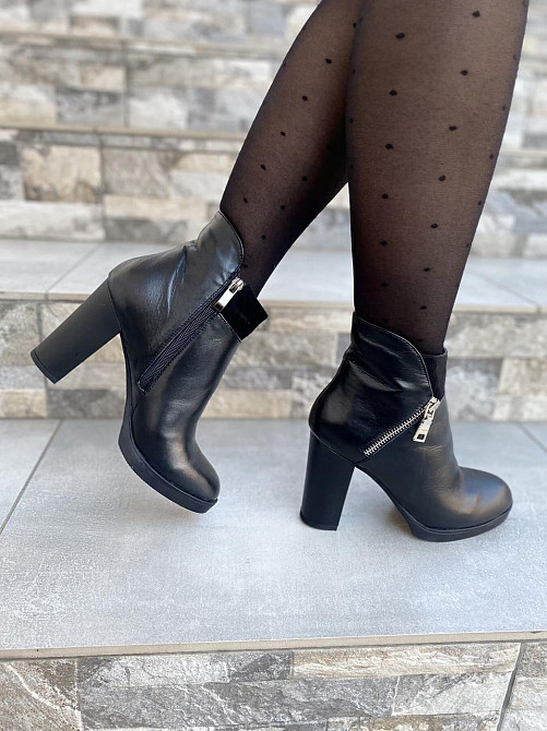 Черевики жіночі D and V чорні натуральна шкіра висота каблука 9см розмір 40 (1221) Коломия - фото 7
