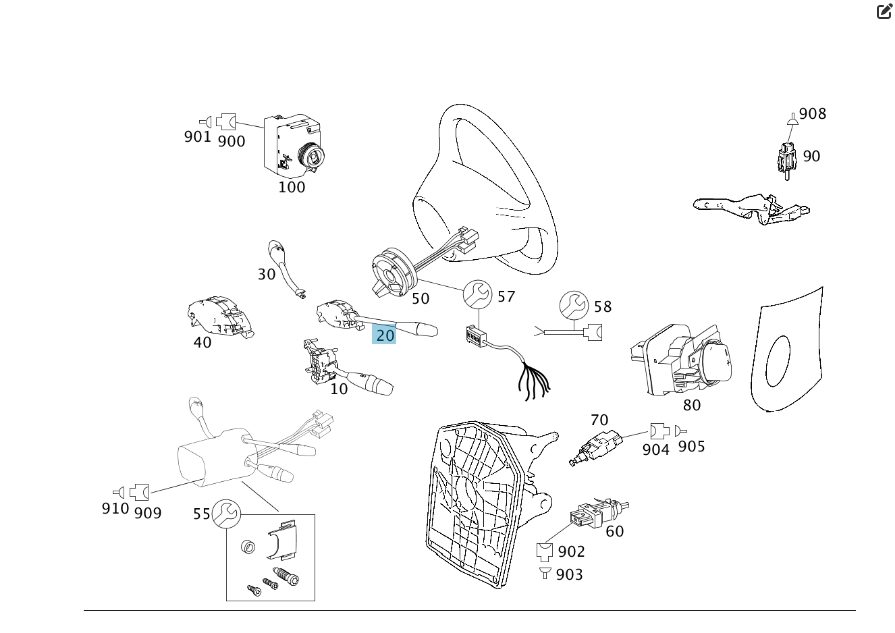 Mercedes-Benz  A1695450004 Підрульовий перемикач круїз-контролю A-class W169 B-class W245 A-class C169 Одесса - изображение 7