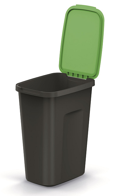 Баки для сортування сміття Keden COMPACTA Q Plus, комплект 3x35 л, чорний, кришка синя, зелена, жовта Київ - фото 8