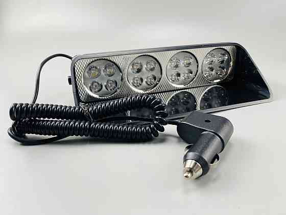 Маячок проблисковий S16 (стробоскоп) 16 led мигалка автомобільна синя+червоний спалах (під скло) Мукачево