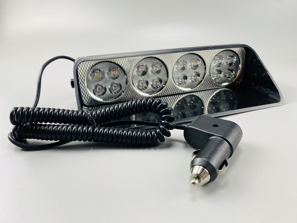 Маячок проблисковий S16 (стробоскоп) 16 led мигалка автомобільна синя+червоний спалах (під скло) Мукачево - фото 2