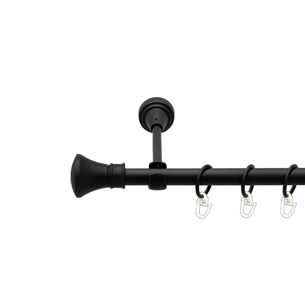 Карниз Orvit Люксор металевий однорядний відкритий гладка труба кільце металеве Чорний Оксамит 16 мм 300 см Львов - изображение 1