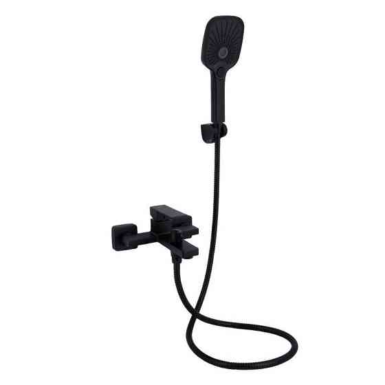 Смеситель для ванны Qtap Gemini c душевым гарнитуром QTGEM259BLM45682 Black Matt черный Киев