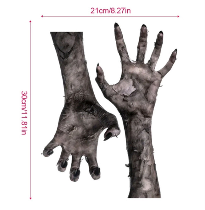 Наклейки на Хэллоуин Руки 21 на 30 см серый Киев - изображение 2