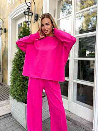 Жіночий стильний повсякденний костюм турецька двонитка Барбі Одеса