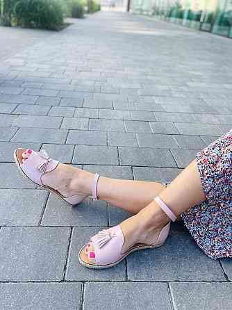 M.KRAFT Босоніжки жіночі пудрові M.KRAFT 0532 косичка літні з натуральної шкіри / Літнє взуття Коломыя