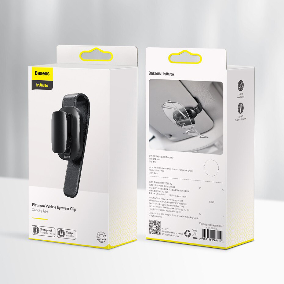 Автотримач для окулярів Baseus Platinum Eyewear Clip ACYJN-B01 на сонцезахисний козирок (Чорний) Николаев - изображение 10