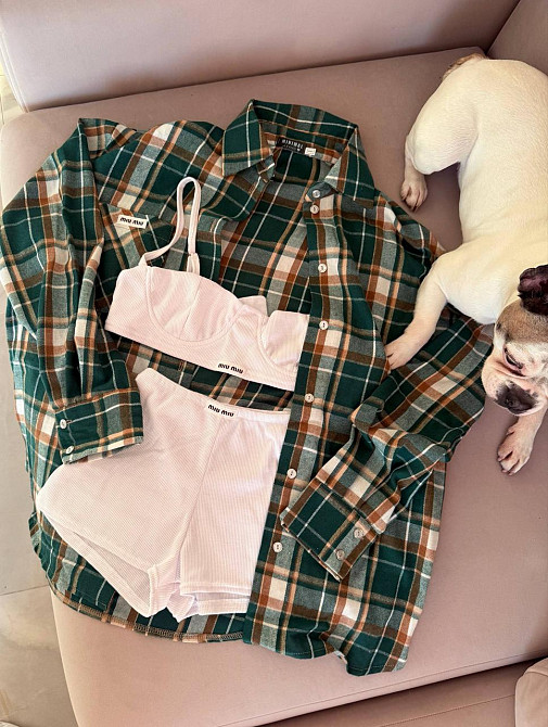 Женская стильная повседневная рубашка в клетку из качественной турецкой ткани Зеленый Одесса - изображение 1