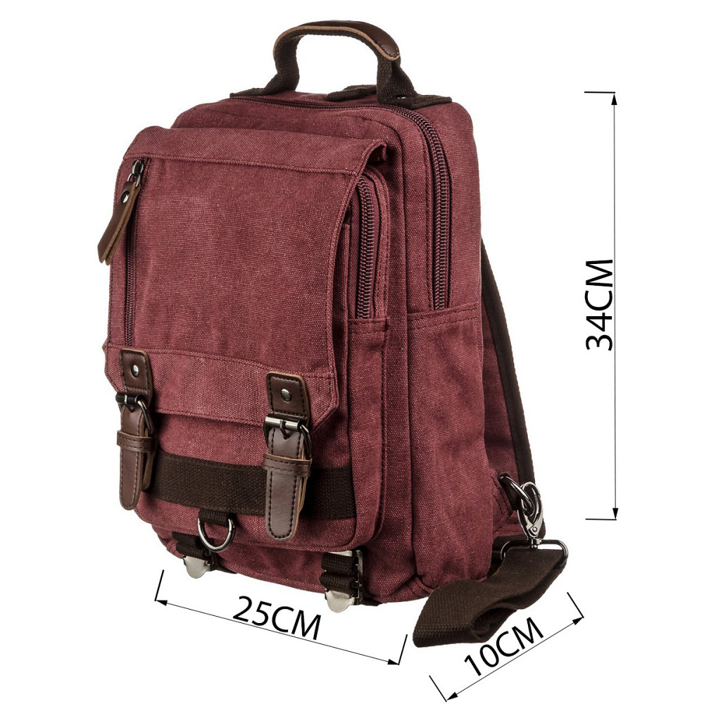 Сумка-рюкзак на одне плече Малинова (Vintage) Київ - фото 1