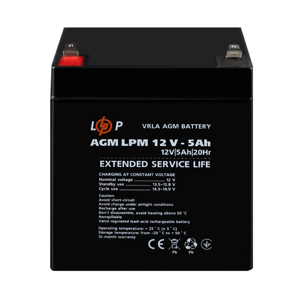 Распродажа (3861) Аккумулятор AGM LPM 12V - 5 Ah (11-2024) Киев - изображение 2