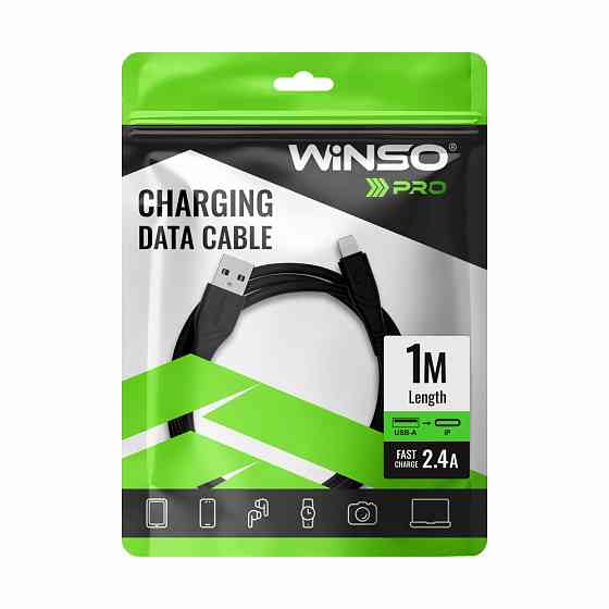 Кабель Winso Pro USB to Lightning PVC 1м чорний Львів