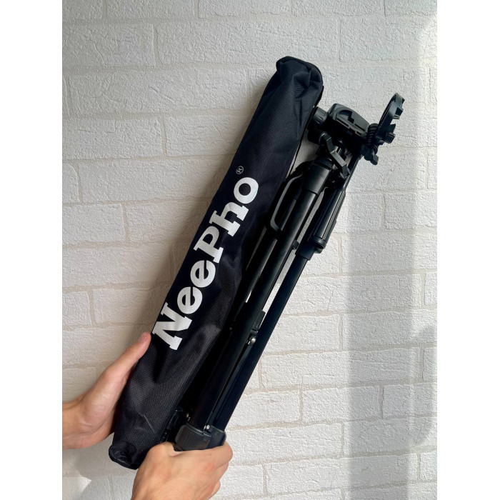 Штатив тринога NeePho NP-8830 не знімний майданчик + тримач + пульт + чохол (54-155см) Чорний Київ - фото 3