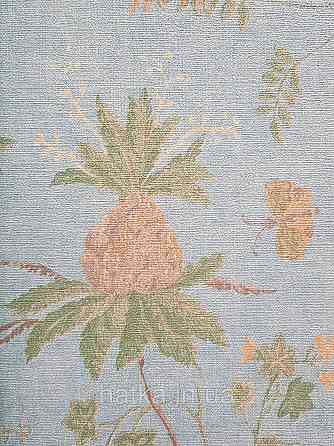 Шпалери метрові вінілові на флізеліні A.S.Creation Flowers Symphony1.06x10 рослини фрукти екзотичні яскраво бірюзові Київ