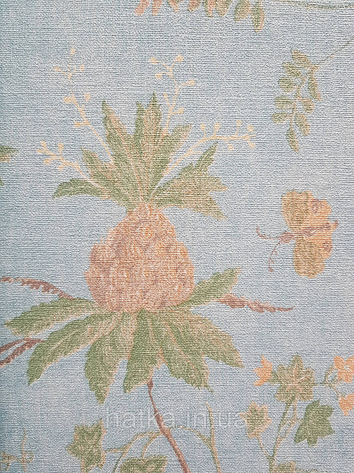 Шпалери метрові вінілові на флізеліні A.S.Creation Flowers Symphony1.06x10 рослини фрукти екзотичні яскраво бірюзові Київ - фото 2