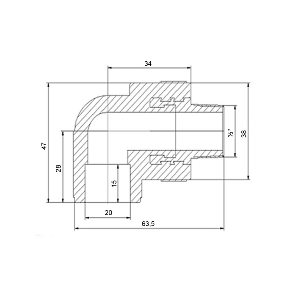 Куточок PPR Blue Ocean "Білий" 20х1/2", 90° НР Київ - фото 2