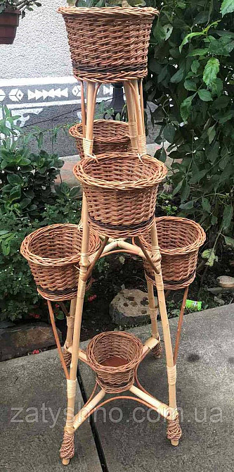 Підставка для квітів плетена для 6 горщиків Київ - фото 5