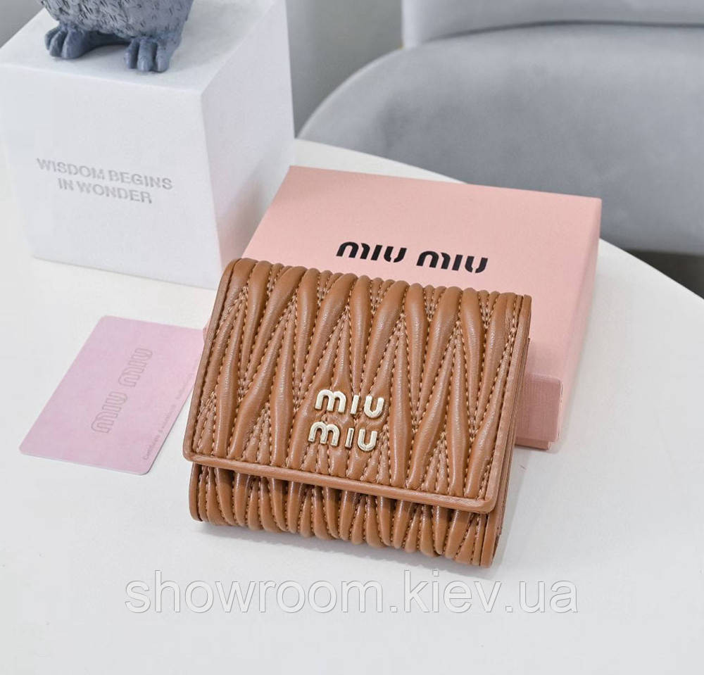Жіночий невеликий зручний гаманець Miu (2510) коричневий Київ - фото 1