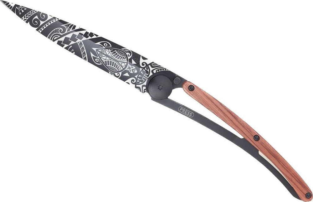 Универсальный Складной Нож с лазерной гравировкой Полинезийский Deejo 