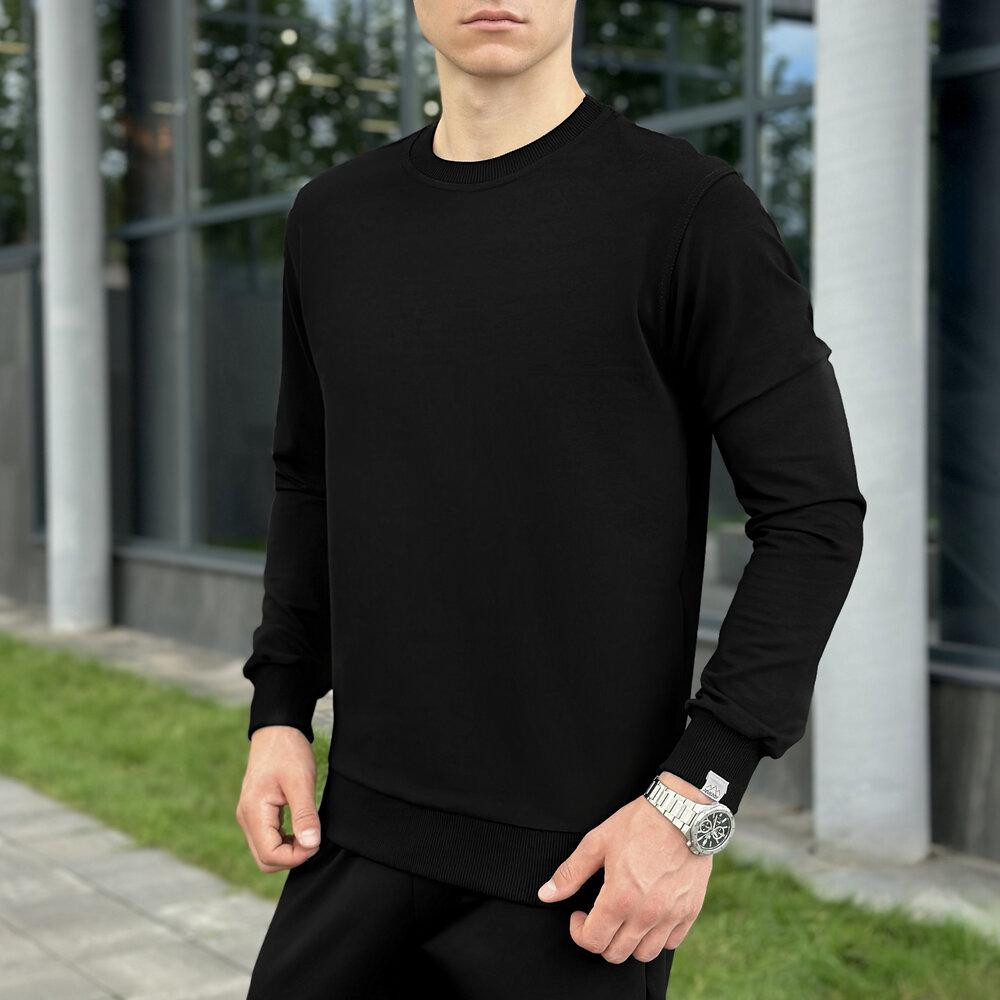 Свитшот мужской однотонный чёрный Pobedov 001 Киев - изображение 1