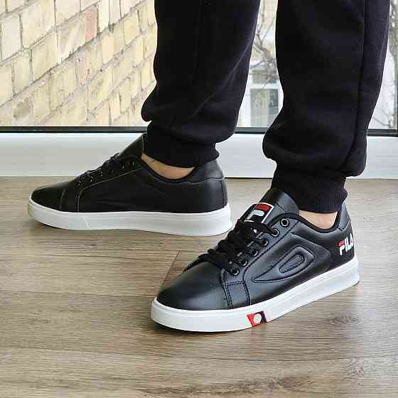 Мужские Кроссовки FILA Черные Белые Кеды Фила Кожаные (размеры: 40,41,42,43,44) Видео Обзор Днепр