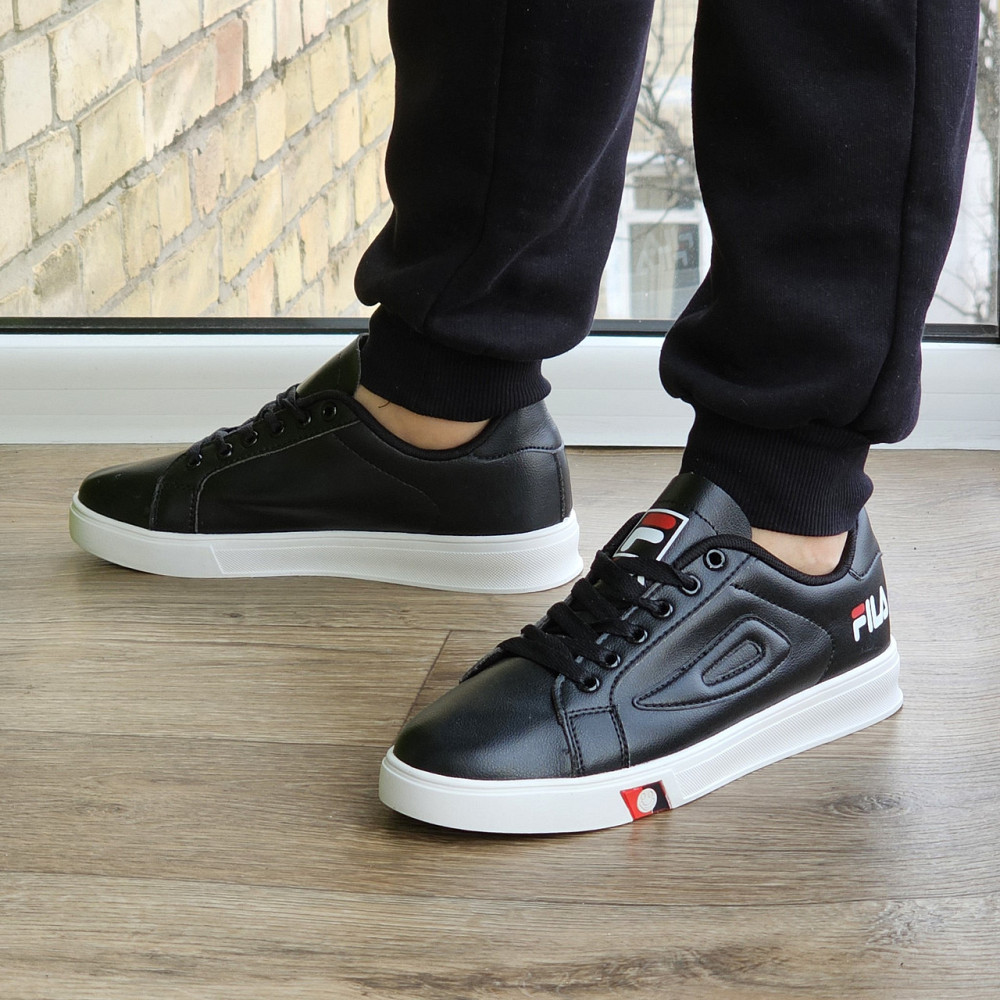 Чоловічі Кросівки FILA Чорні Білі Кеди Філа Шкіряні (розміри: 40,41,42,43,44) Відео Огляд Дніпро - фото 3