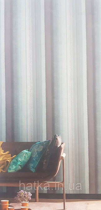 Шпалери вінілові на флізеліні Marburg Loft 0.53х10 смуги розмиті бірюзові чорні сріблясті Київ - фото 4