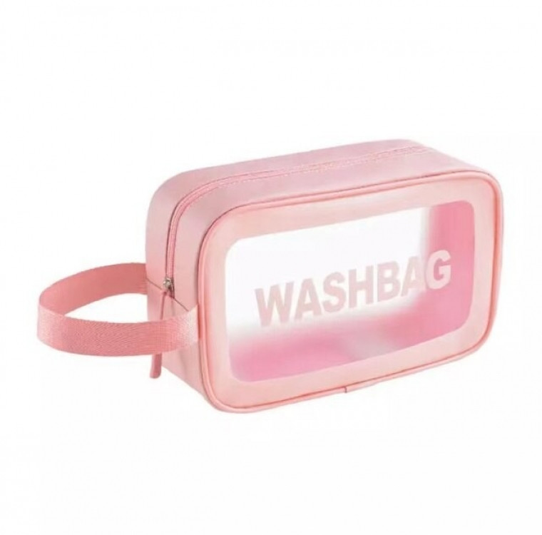 Прозора сумка-косметичка Washbag Medium Pink 26см Вінниця - фото 1