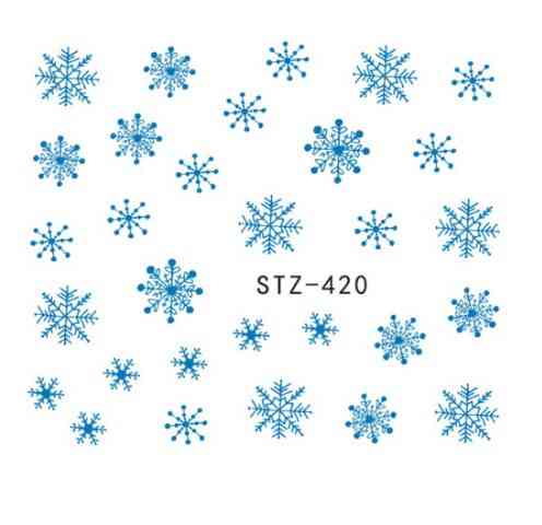 Новорічні слайдери на нігті "Сніжинки" - розмір стікера 5*6см, інструкція по застосуванню є в описі) Київ