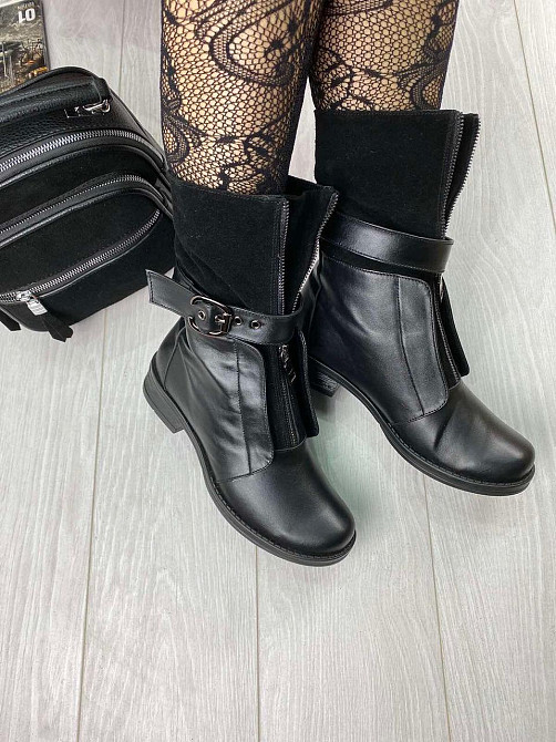 Черевики жіночі M.KRAFT чорні натуральна шкіра зима висота 20см каблук 4см (2482) 37р.41р. Коломыя - изображение 9