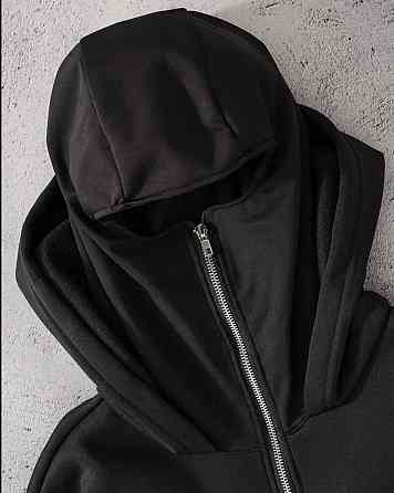 Женский стильный оверсайз костюм с маской, зип-худи и брюками трехнить на флисе + микродайвинг Одесса