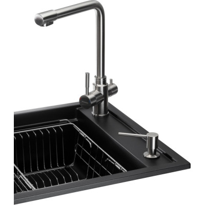 Мийка кухонна GRANADO Optimal Estella black (+ змішувач Badalona LUX inox + дозатор Redondo inox + коши (ksg0201) Вінниця - фото 7