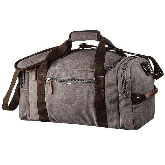 Дорожня сумка текстильна з кишенею Сіра (Vintage) Київ