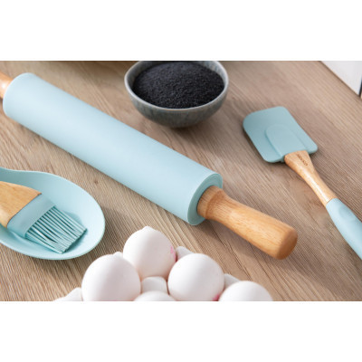 Качалка Ardesto Tasty baking 43,5 см Silicon/Wood Tiffany Blue (AR2323T) Винница - изображение 3