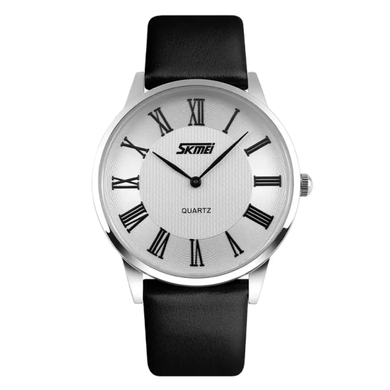Чоловічий годинник Skmei 9092 Rome (Сріблястий з білим циферблатом) Київ