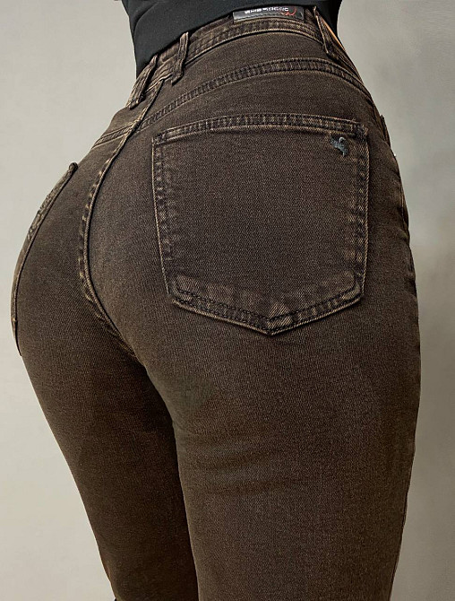 Джинсы женские Sherocco 4045 boot cut прямые стрейчевые коричневые, коричневый, 33, 33, 85 см, 111 см Киев - изображение 2