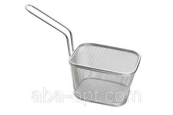 Кошик для подачі снеків прямокутний сталевого кольору 13 х 10 х 9 см (шт) Одеса