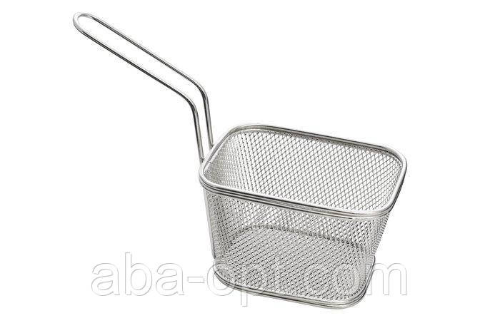 Кошик для подачі снеків прямокутний сталевого кольору 13 х 10 х 9 см (шт) Одеса - фото 1