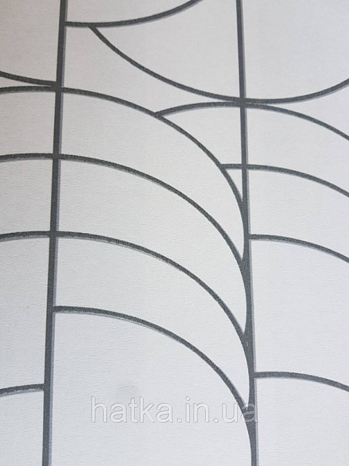 Обои флизелиновые Decoprint Elisir EL21052 геометрия 3д фигуры круги полосы черные серые фон светло розовый Киев - изображение 2