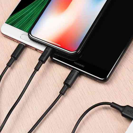 USB Кабель HOCO X25 3in1 USB - Lightning + MicroUSB + Type-C для телефона, ноутбука, пк 1М Черный Каменец-Подольский