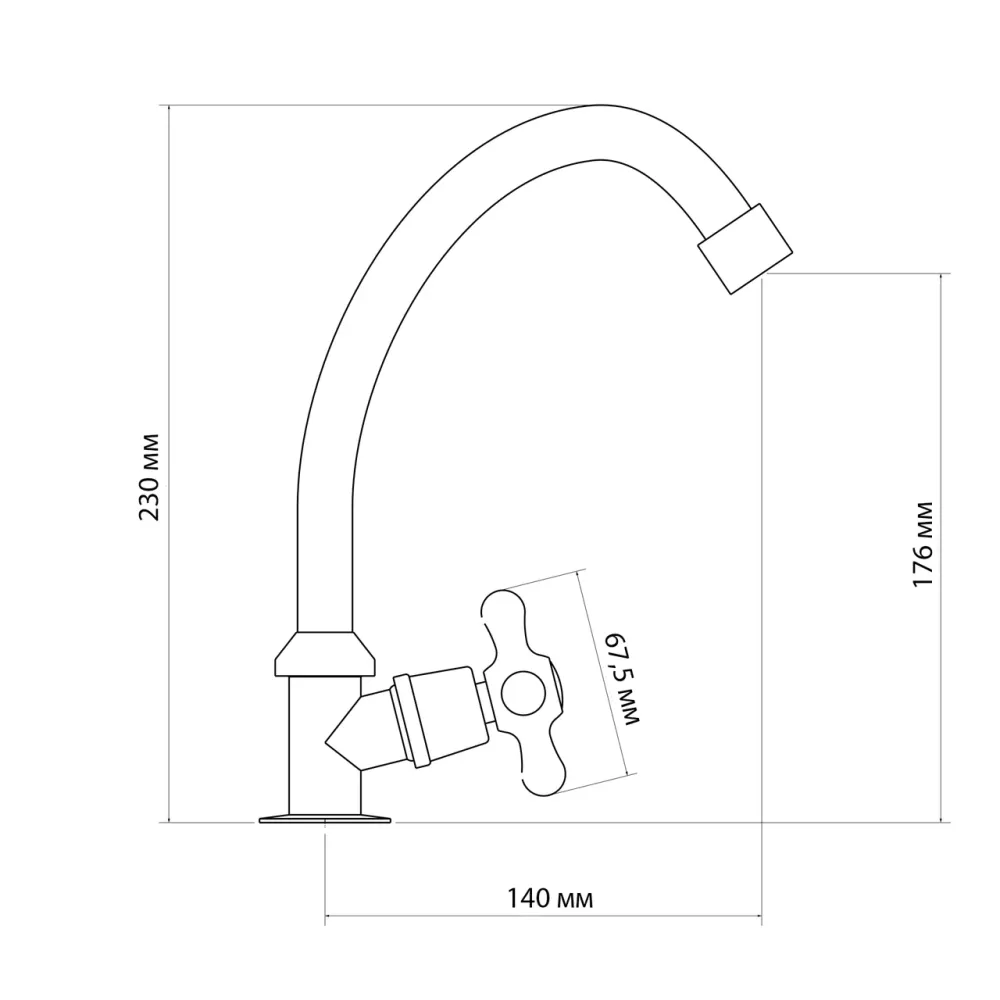 Монокран для кухни Lidz Lamb 269F1 LDLAM269F1CRM44976 Chrome Киев - изображение 2